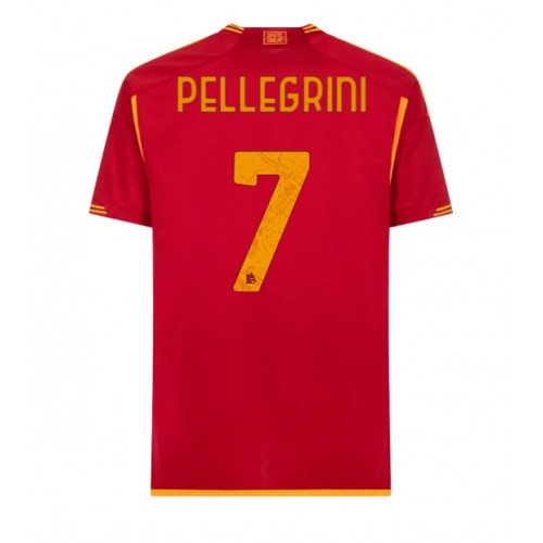 Moški Nogometni dresi AS Roma Lorenzo Pellegrini #7 Domači 2023-24 Kratek Rokav